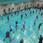 Занятия йогой, фитнесом в спортзале КГБУ СП СШОР по хоккею Алтай Барнаул